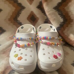 Crocs Classic Rainbow White Festival Vibes Clog Slip On Women 8